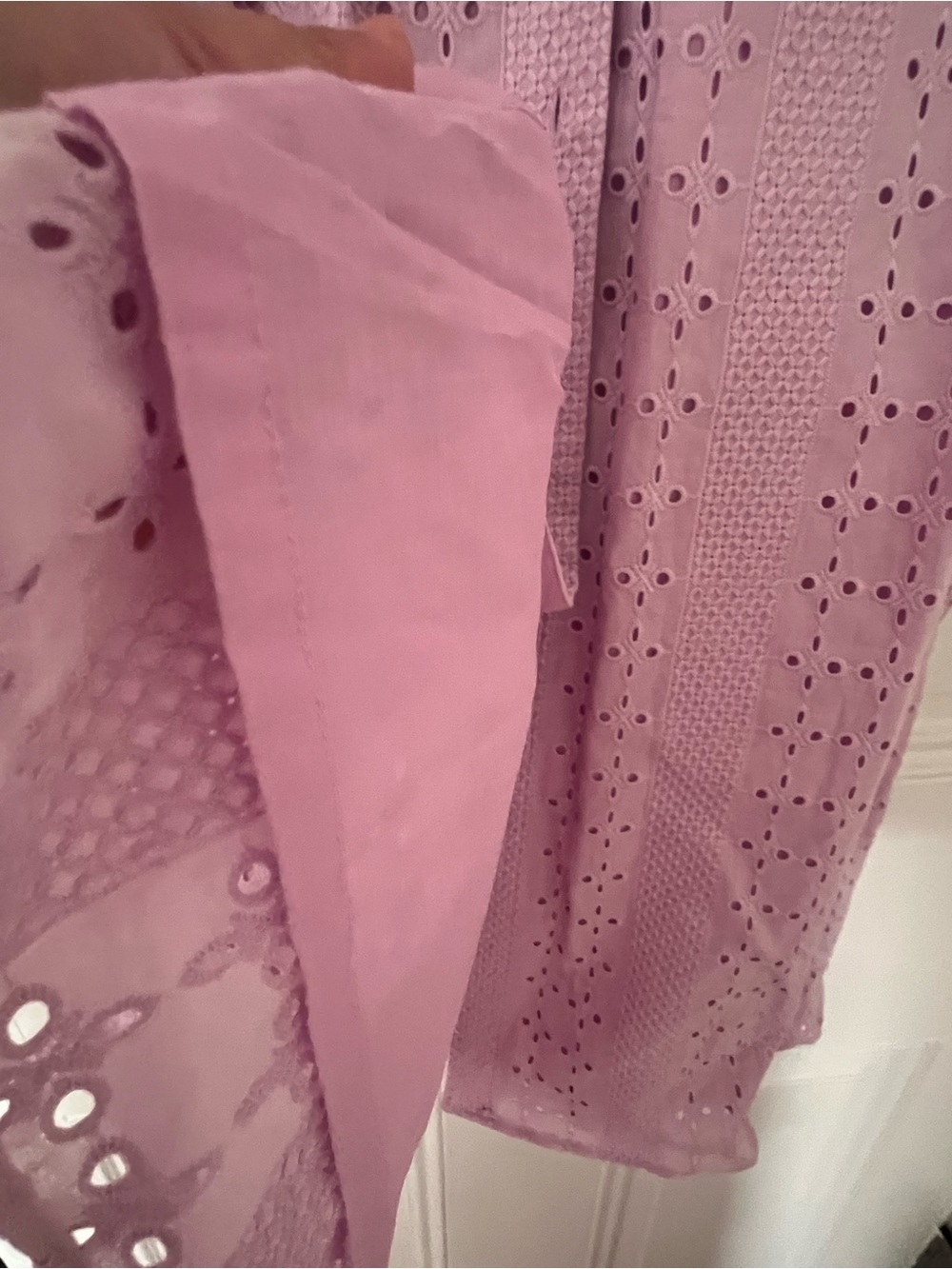 J. Crew Lavender Eyelet Maxi Dress with Ruffle Shoulders - Picture 4 of 4